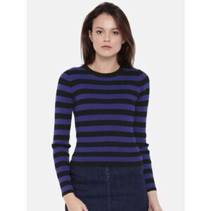 Old Navy Womens Blue Black Striped Long Sleeve Stretch Pullover Sweater Size XXL